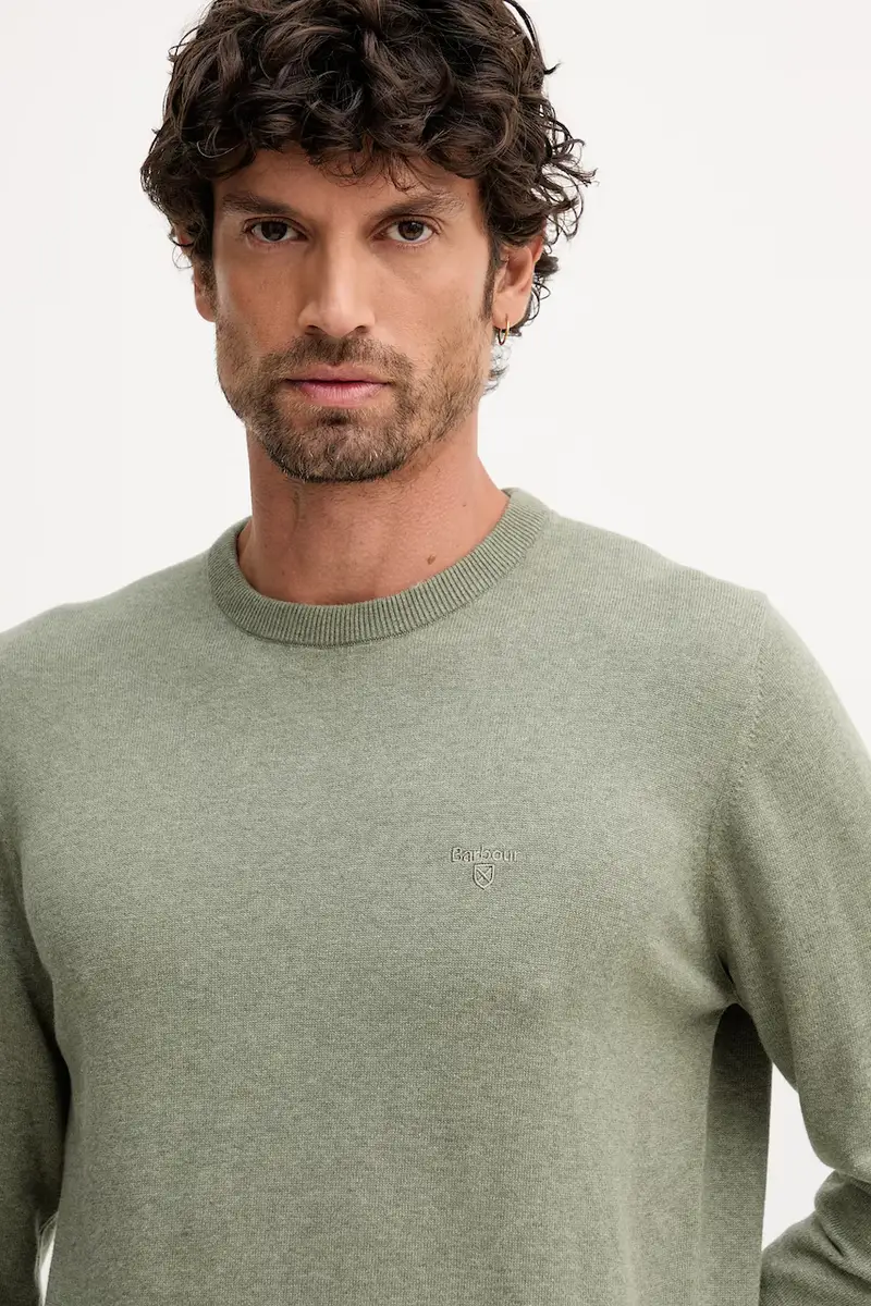 maglione in cotone Essentials colore blu MKN0932 Verde miniatura 4