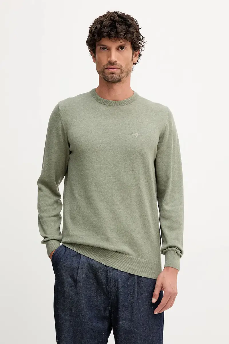 maglione in cotone Essentials colore blu MKN0932 Verde