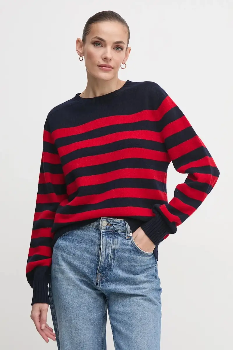 maglione in lana Barbour x Alexa Chung donna colore blu navy LKN1607