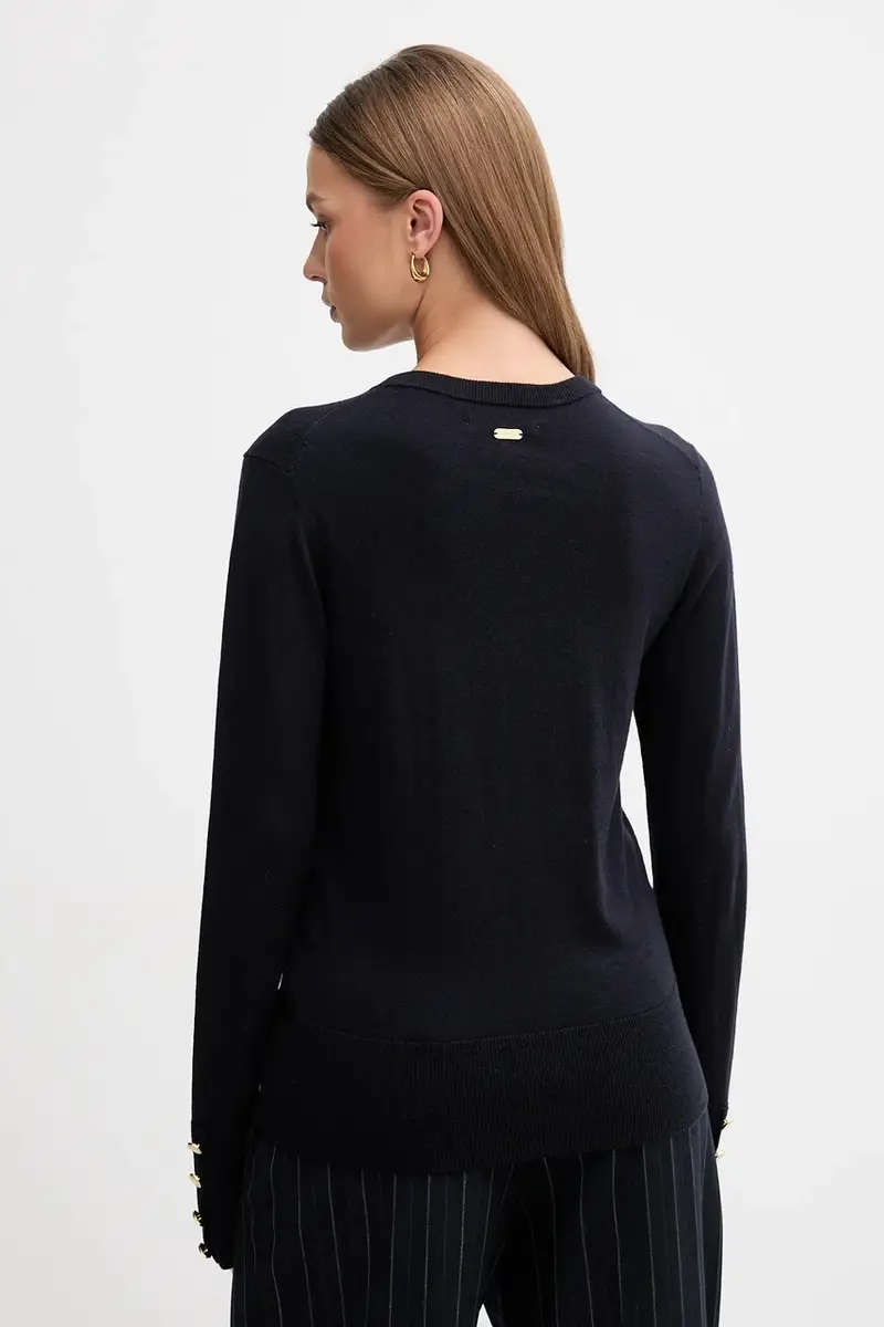 maglione in lana CARLBY donna colore blu navy LKN1686 miniatura 3