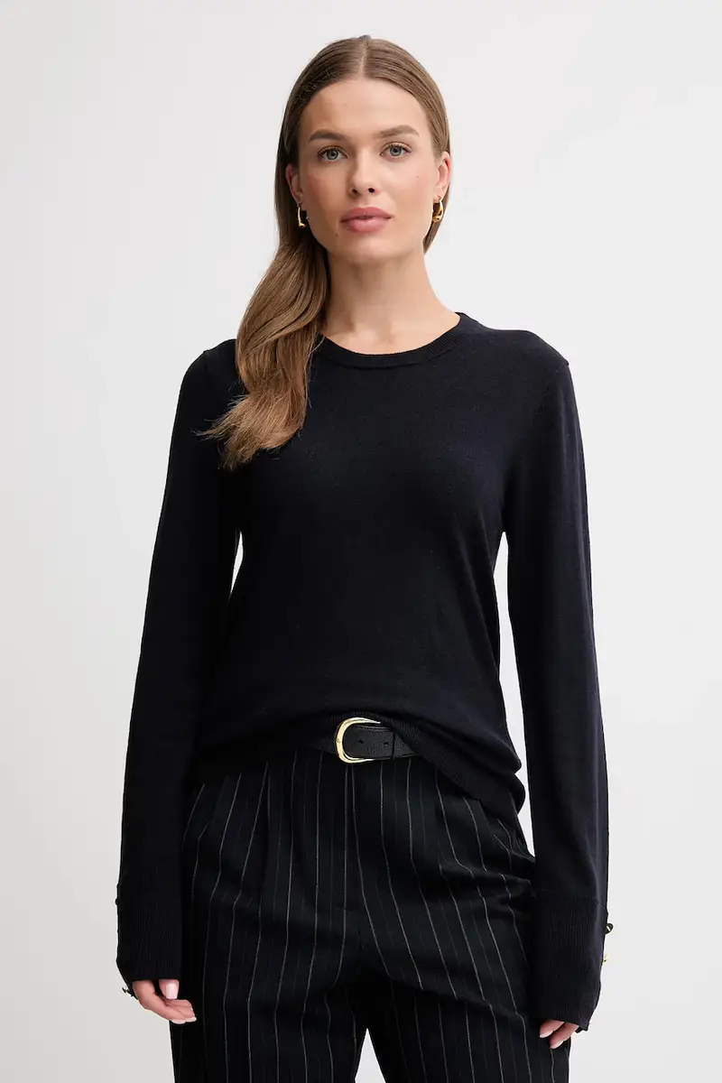 maglione in lana CARLBY donna colore blu navy LKN1686