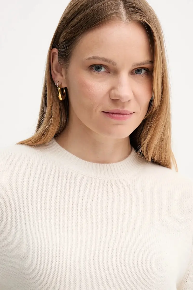 maglione in lana donna colore beige LKN1666 miniatura 4