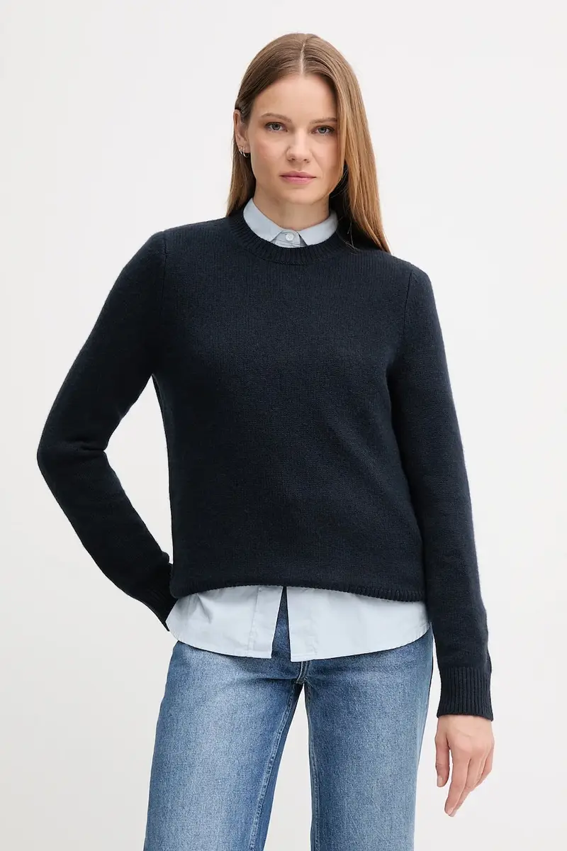 maglione in lana donna colore blu navy LKN1666