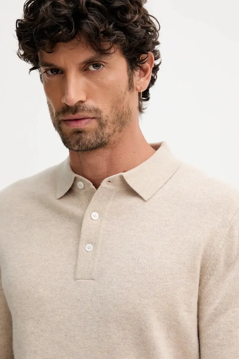 maglione in lana HUTHERSTON uomo colore beige MKN1670 miniatura 4