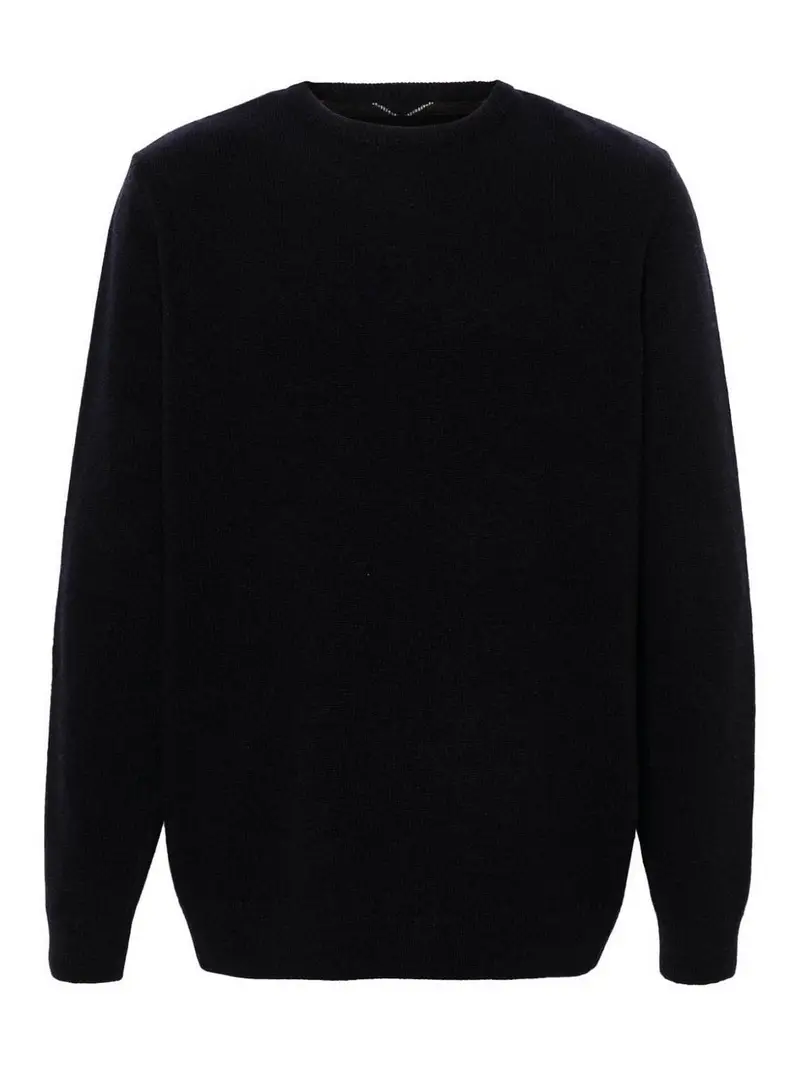 Maglione In Lana Pesante Con Motivo Tartan Blu