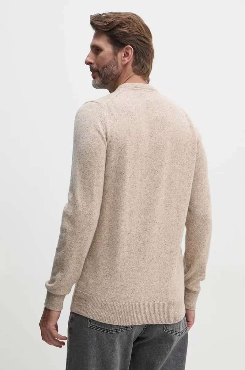 maglione in lana uomo colore beige miniatura 3