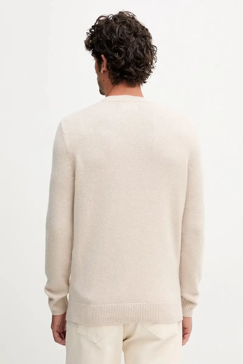 maglione in lana uomo colore beige MKN1666 miniatura 3