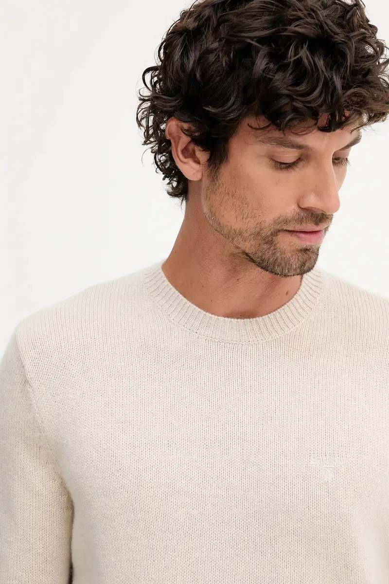 maglione in lana uomo colore beige MKN1666 miniatura 4