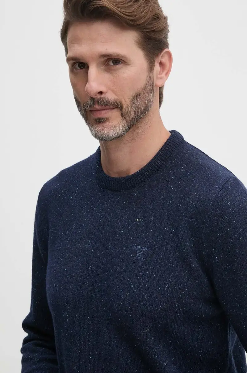 maglione in lana uomo colore blu navy miniatura 4