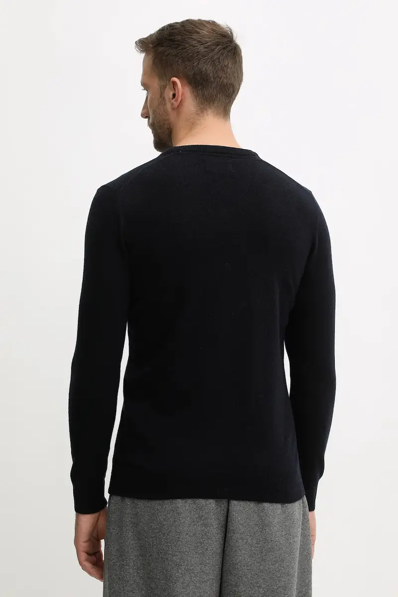 maglione in lana uomo colore blu navy MKN0341 miniatura 3