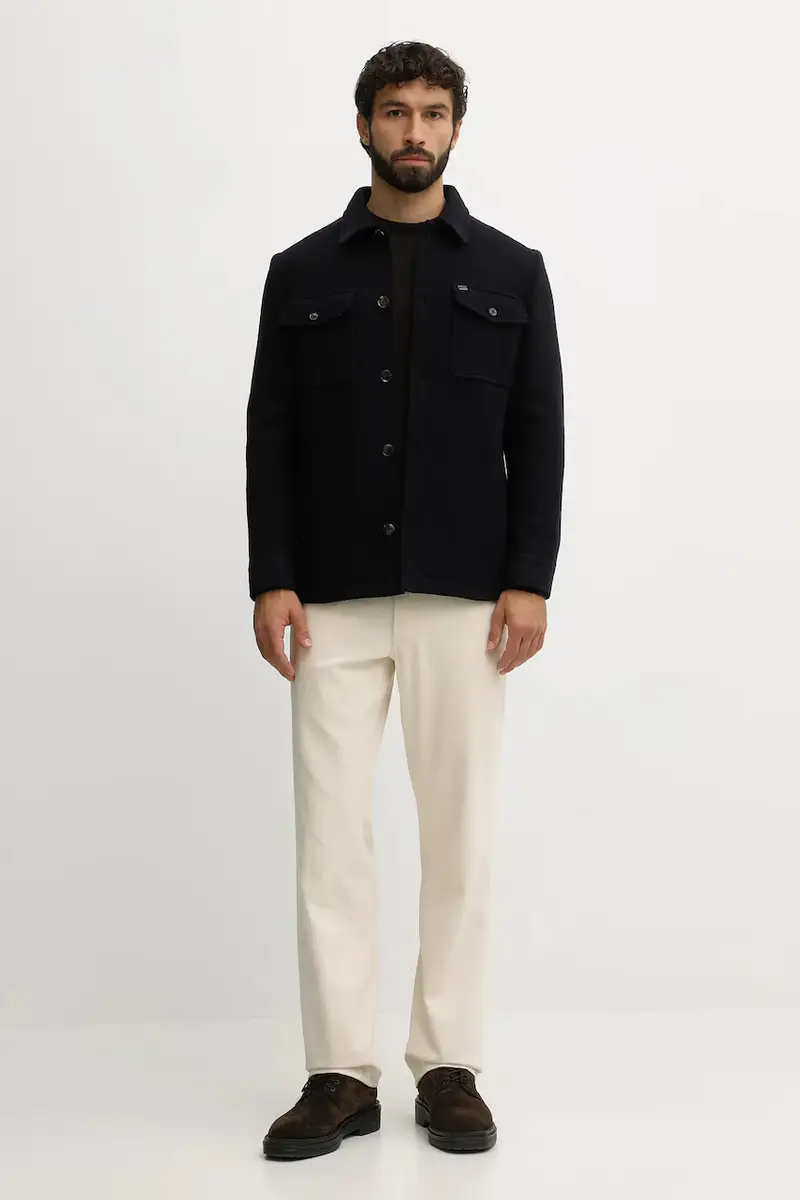 maglione in lana uomo colore marrone MKN0345 miniatura 2