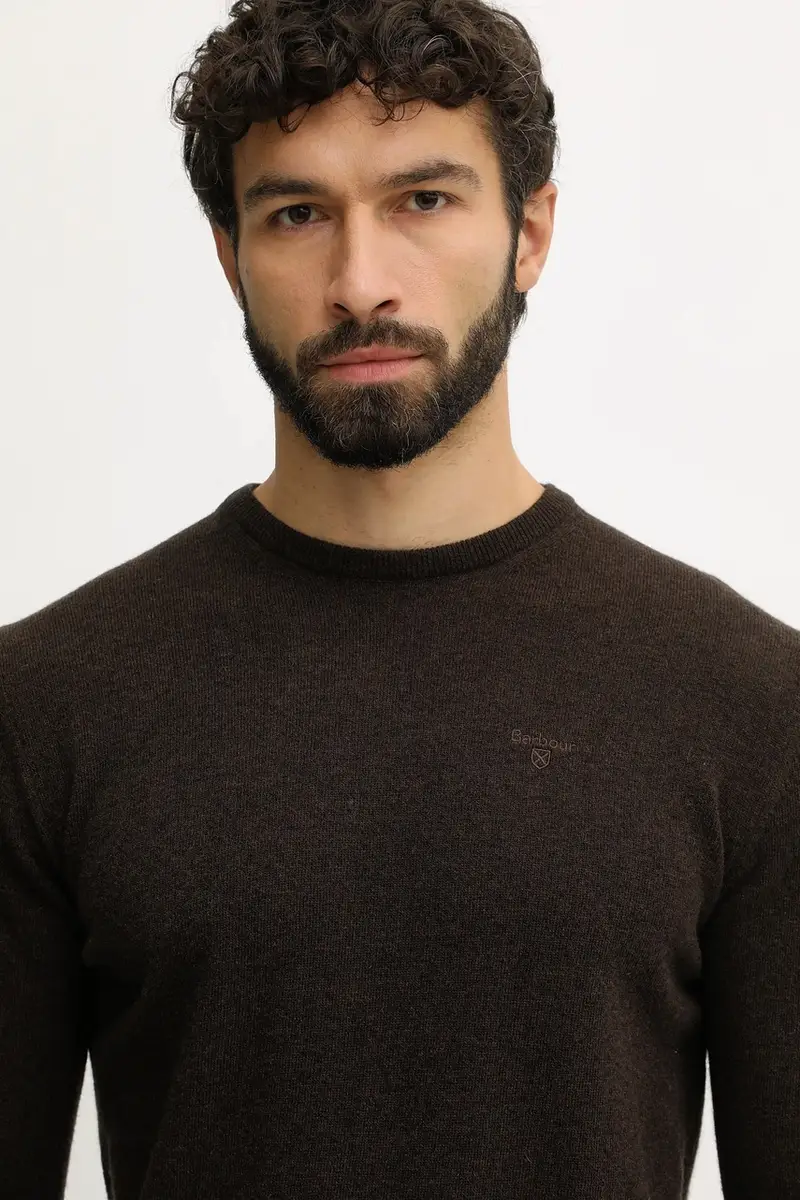 maglione in lana uomo colore marrone MKN0345 miniatura 4