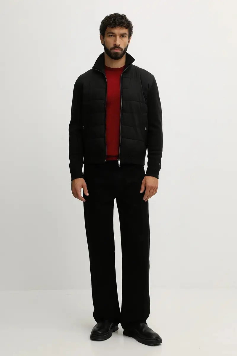 maglione in lana uomo colore marrone MKN0345 Granata miniatura 2