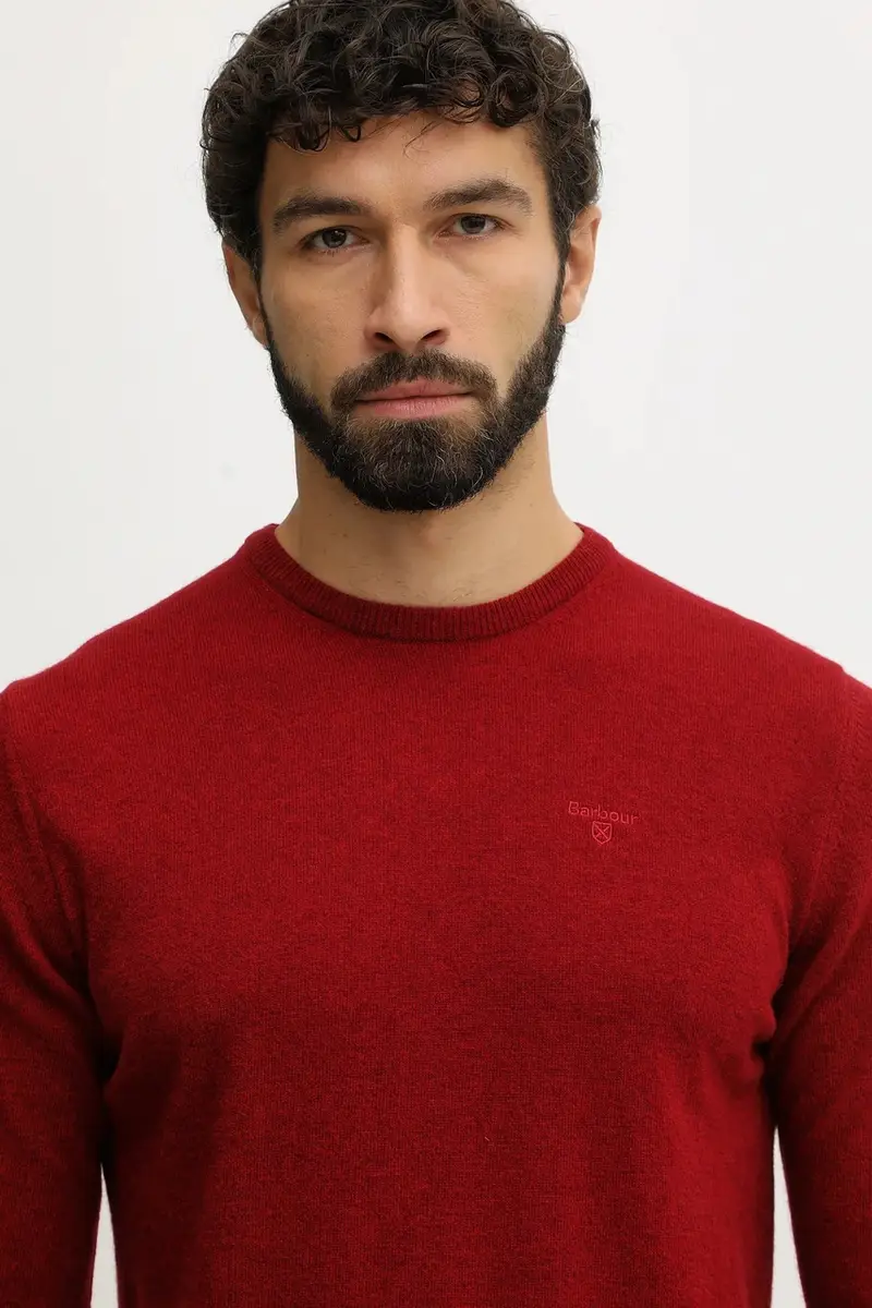 maglione in lana uomo colore marrone MKN0345 Granata miniatura 4