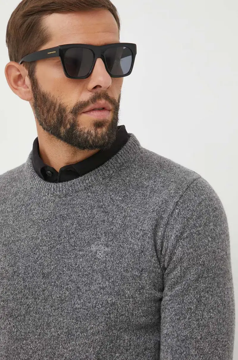 maglione in lana uomo Grigio miniatura 4