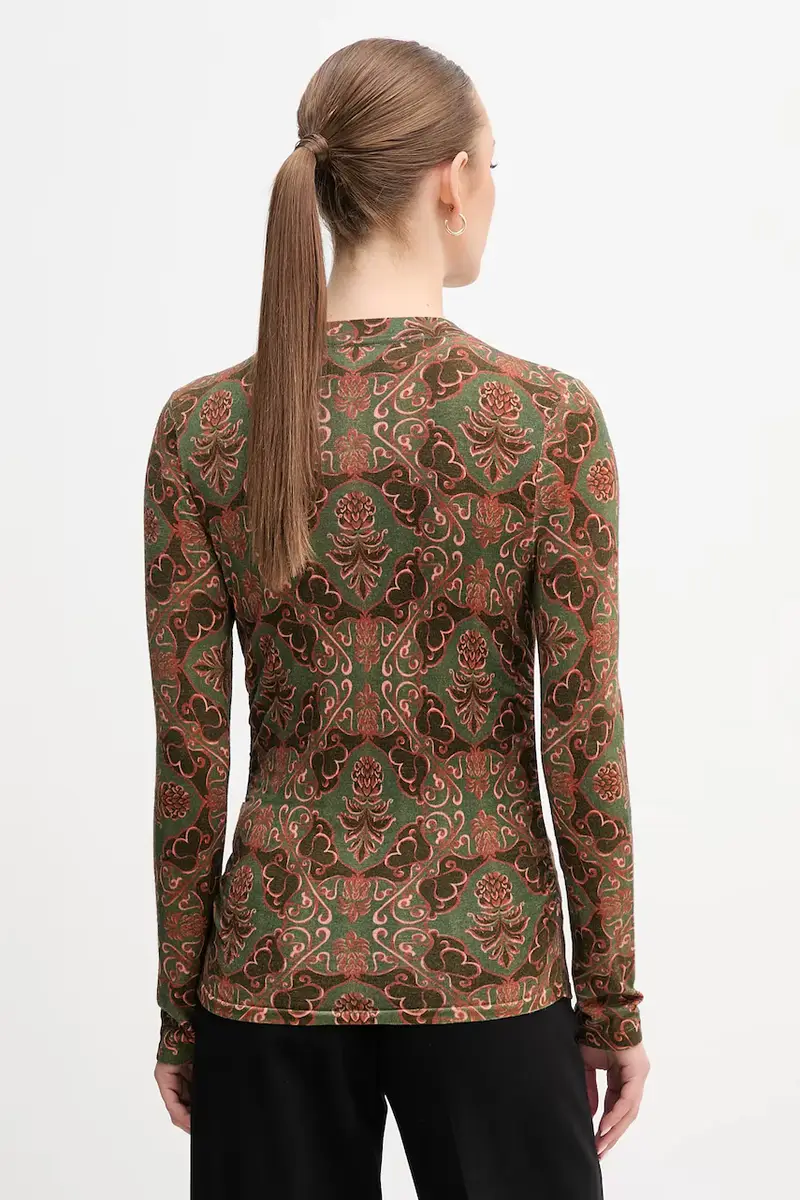 maglione in lana x Farm Rio donna colore verde LKN1718 miniatura 3