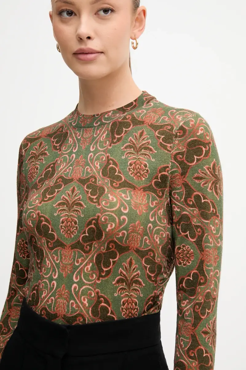 maglione in lana x Farm Rio donna colore verde LKN1718 miniatura 4