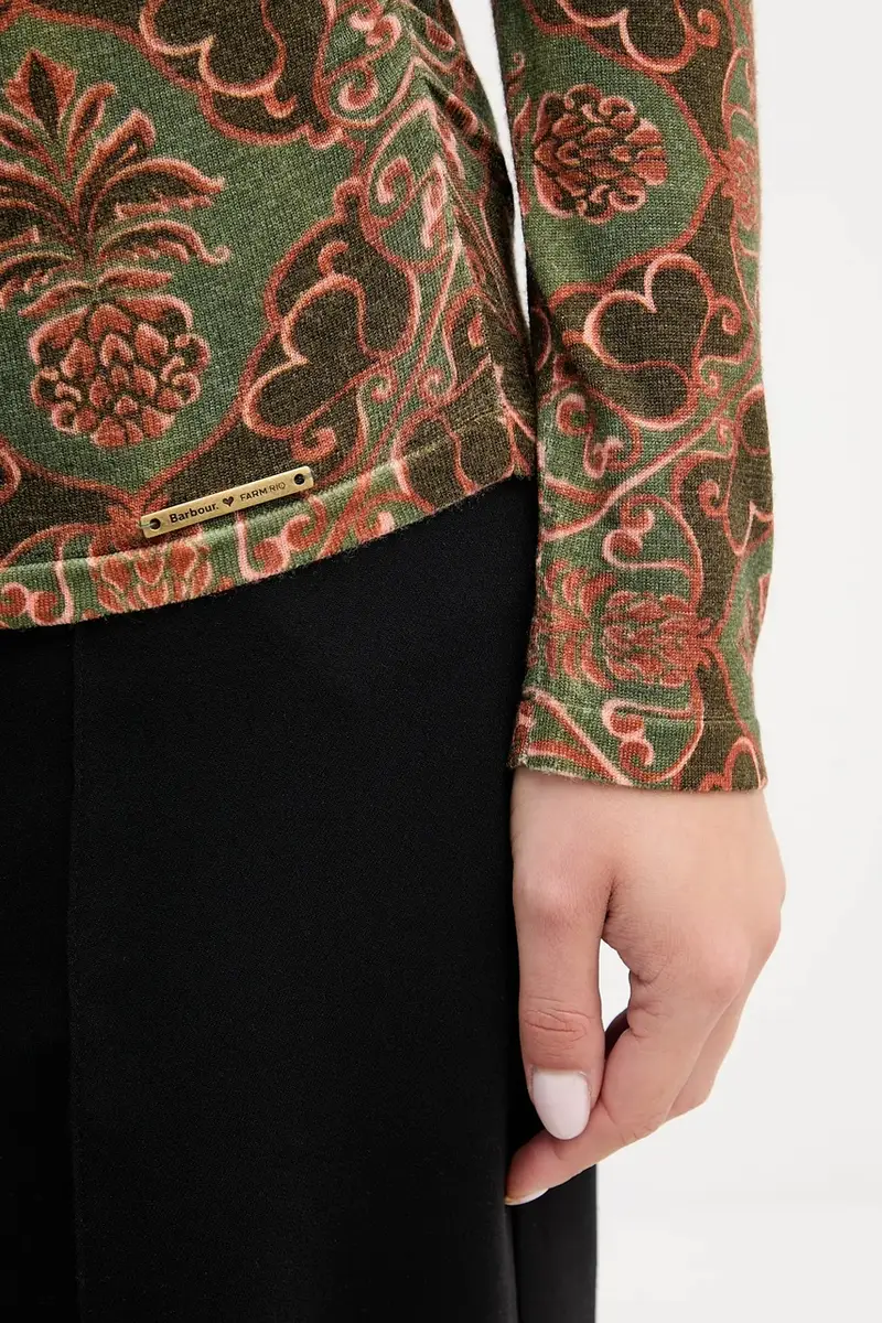 maglione in lana x Farm Rio donna colore verde LKN1718 miniatura 5