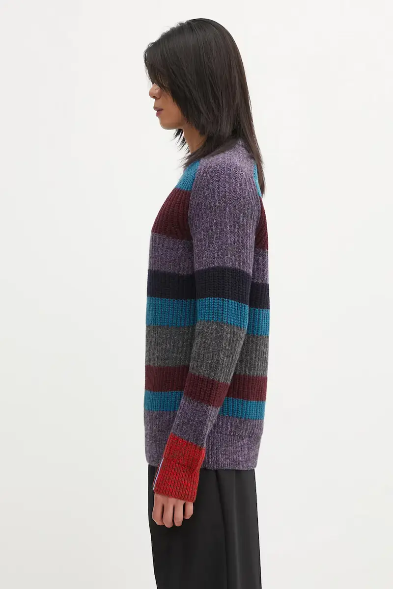 maglione in lana x Paul Smith Multi Striped Crew uomo colore blu MKN1697MI11 miniatura 2