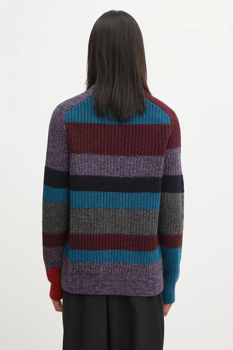 maglione in lana x Paul Smith Multi Striped Crew uomo colore blu MKN1697MI11 miniatura 3