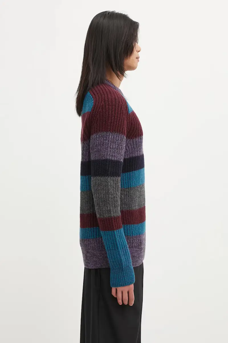 maglione in lana x Paul Smith Multi Striped Crew uomo colore blu MKN1697MI11 miniatura 4