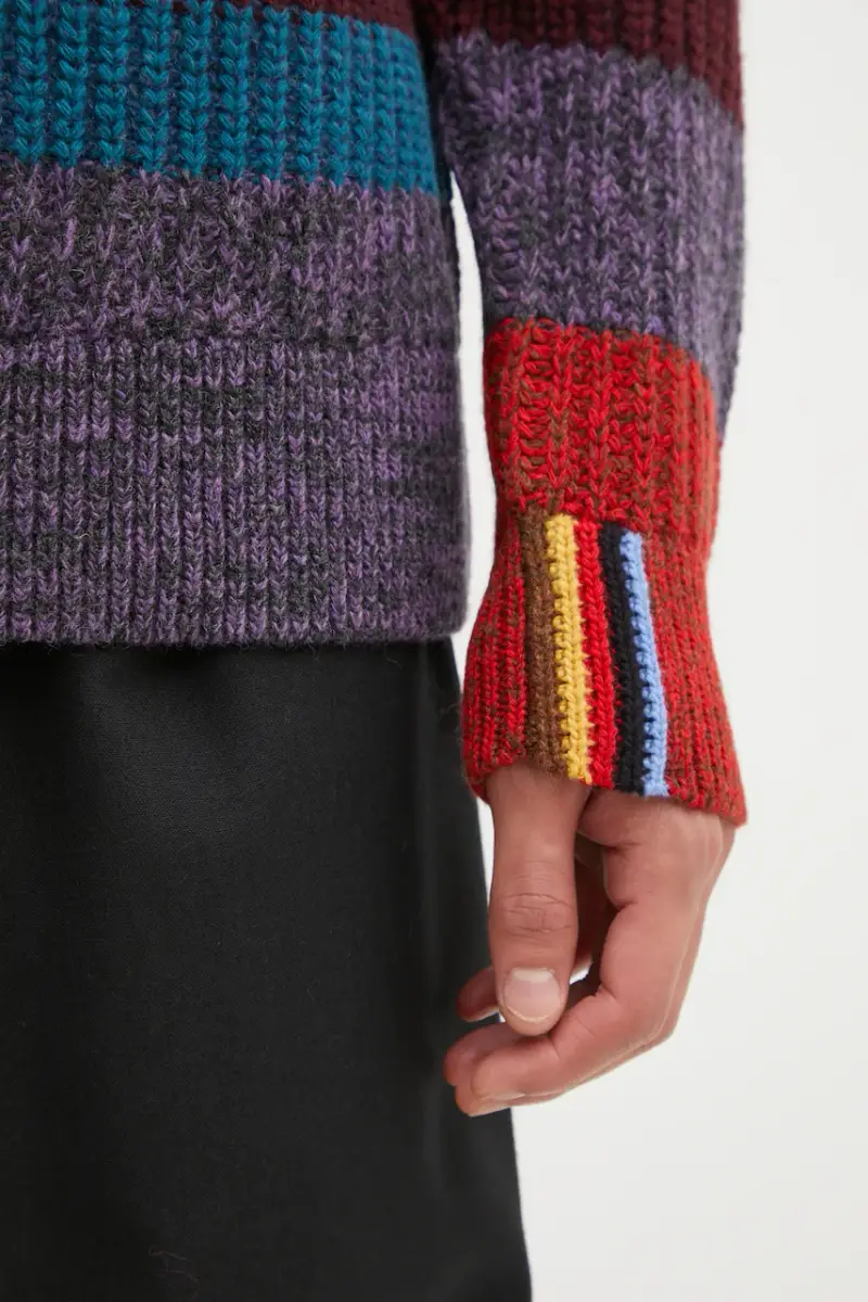 maglione in lana x Paul Smith Multi Striped Crew uomo colore blu MKN1697MI11 miniatura 5