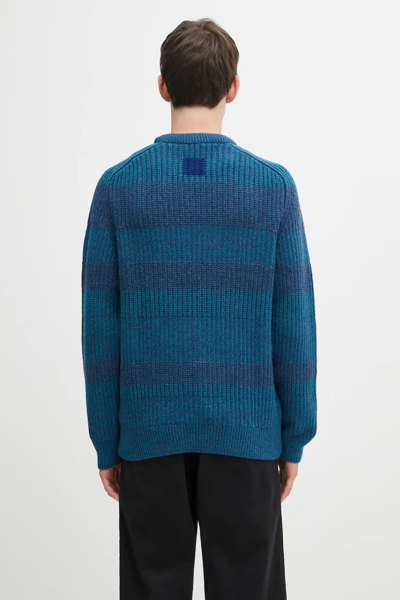 maglione in lana x Paul Smith Saddle uomo colore turchese MKN1696BU91 miniatura 3