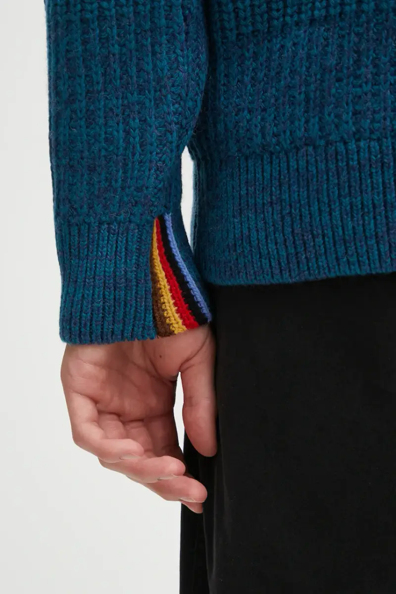 maglione in lana x Paul Smith Saddle uomo colore turchese MKN1696BU91 miniatura 5