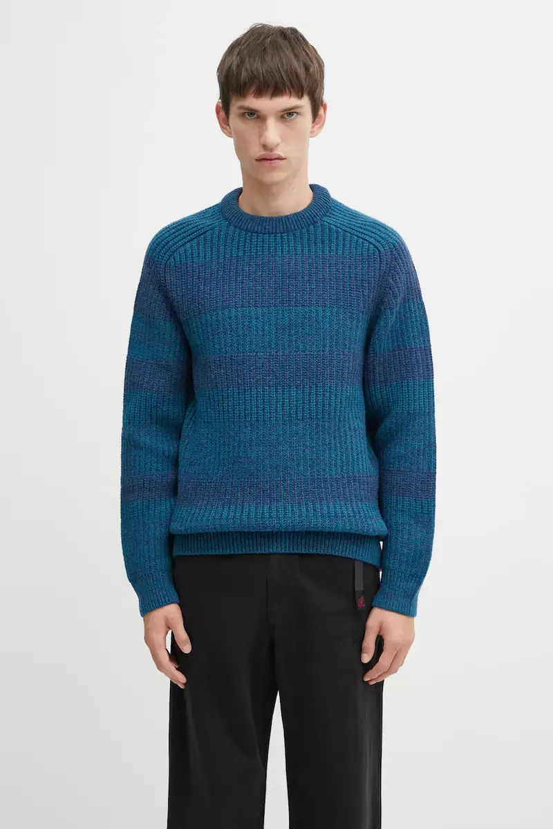 maglione in lana x Paul Smith Saddle uomo colore turchese MKN1696BU91