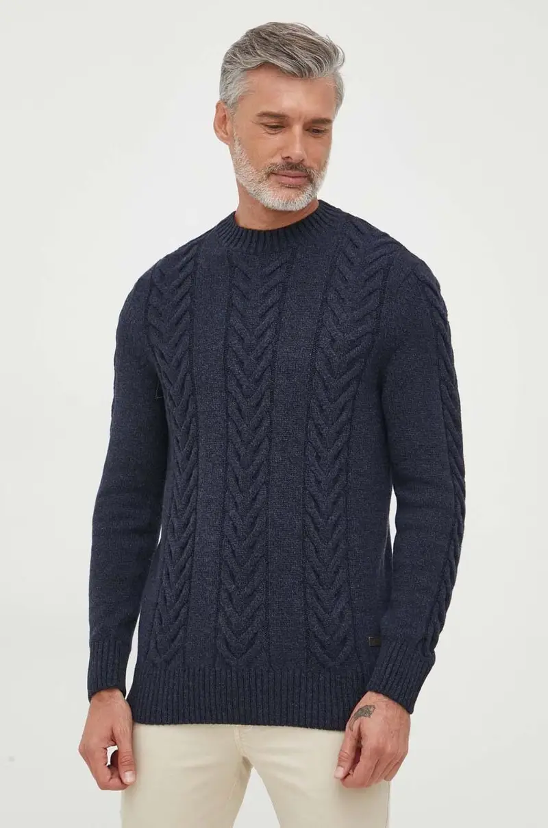 maglione in misto lana uomo Blu navy