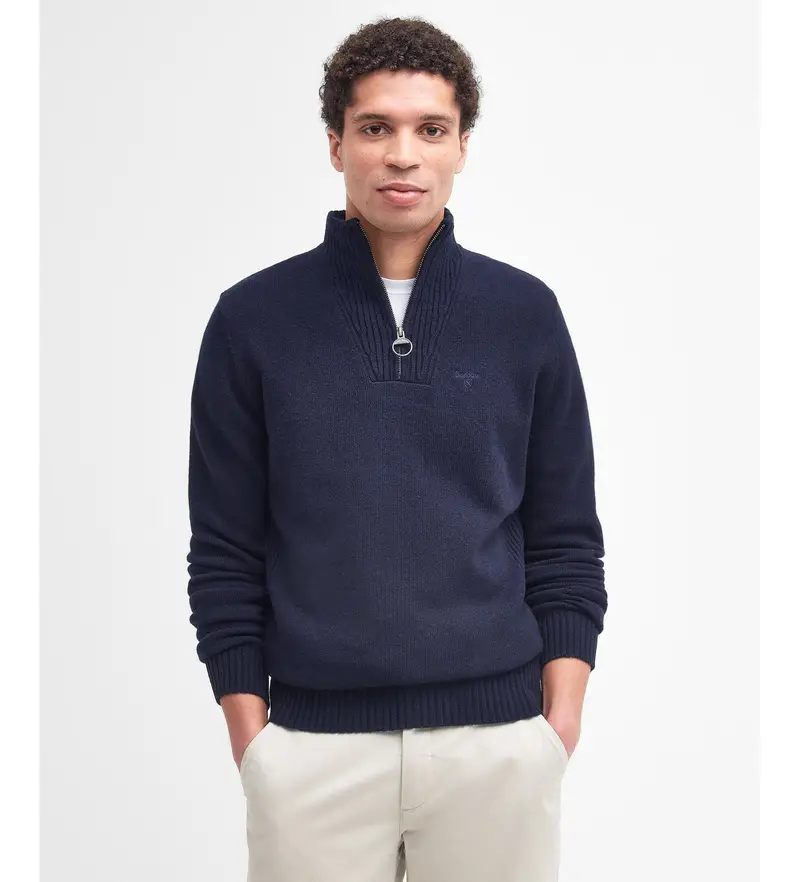 per uomo MKN0339 Maglia Essential Zip Navy (XL), Casual, Lana