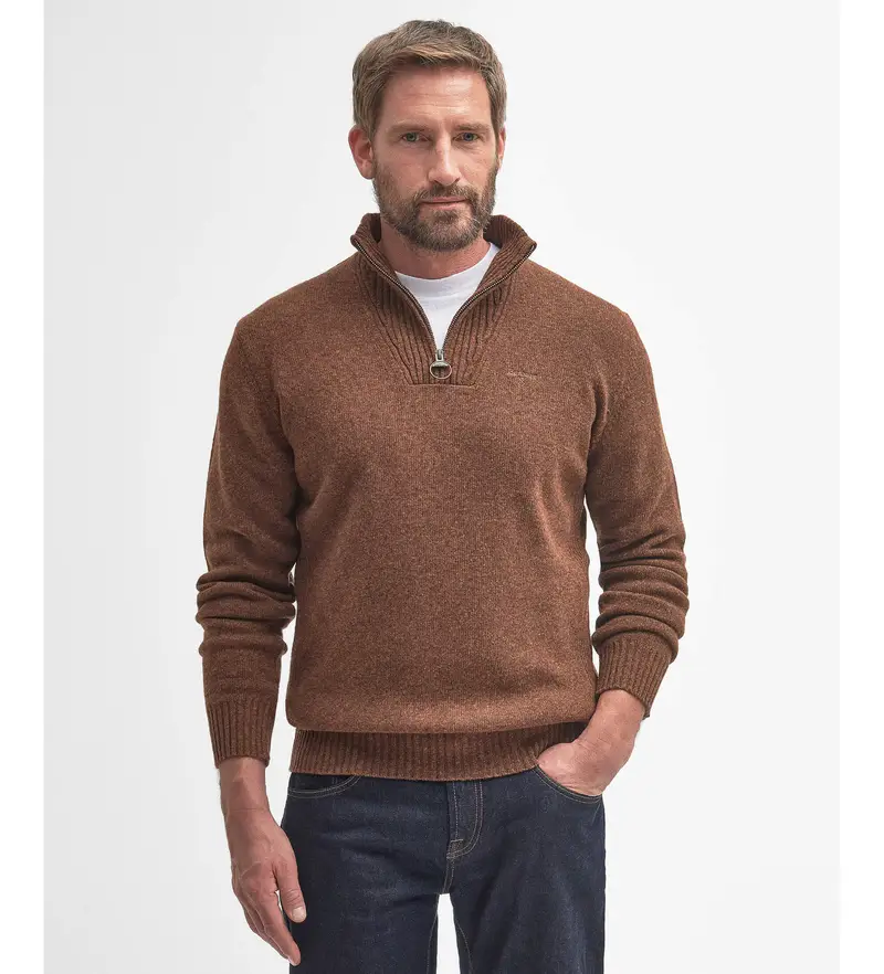 per uomo MKN0339 Maglione marrone Essential Zip (XL), Casual, Lana