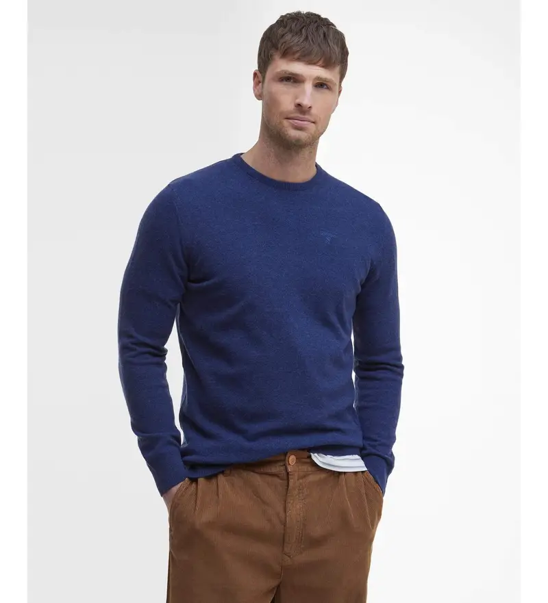 Barbour Maglia blu essenziale uomo in lana e poliestere