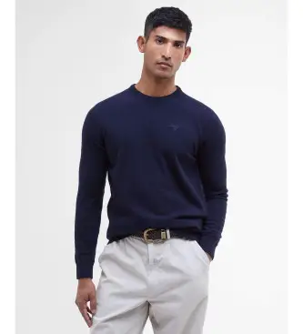 per uomo MKN0345 Maglia blu navy essenziale (L), Casual, Lana, Poliestere