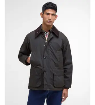 per uomo MWX0010 Giacca cerata classica Bedale marrone (38), Casual, Verde, Cotone