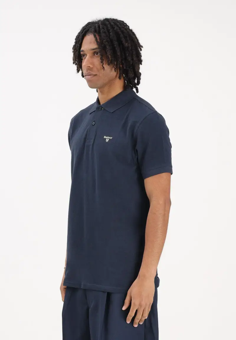 Polo a manica corta Sports blu da uomo