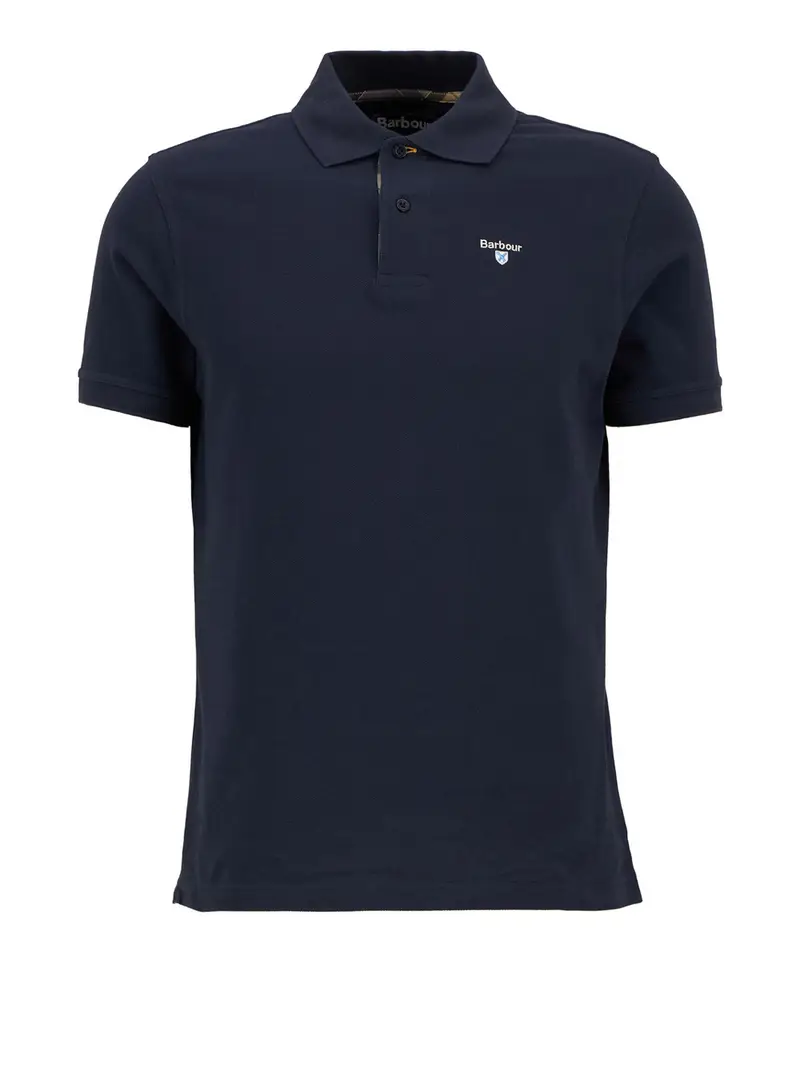 polo barbour tartan pique da uomo - blu