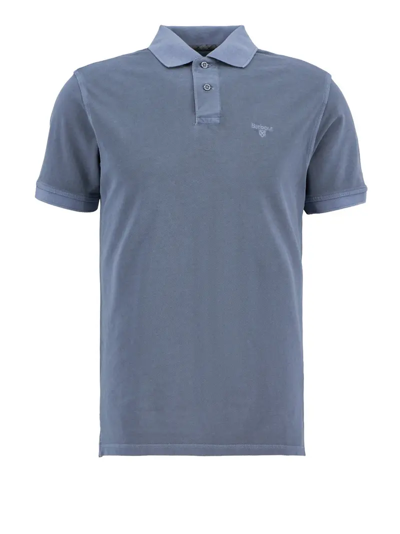 polo barbour washed tartan da uomo - blu