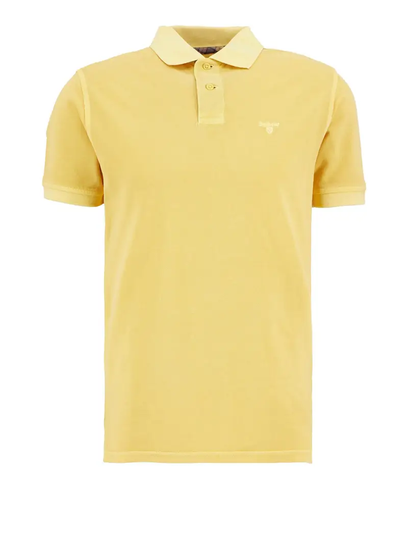 polo barbour washed tartan da uomo - giallo