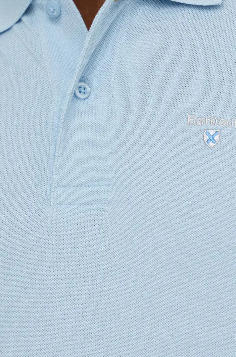 polo in cotone colore blu miniatura 4