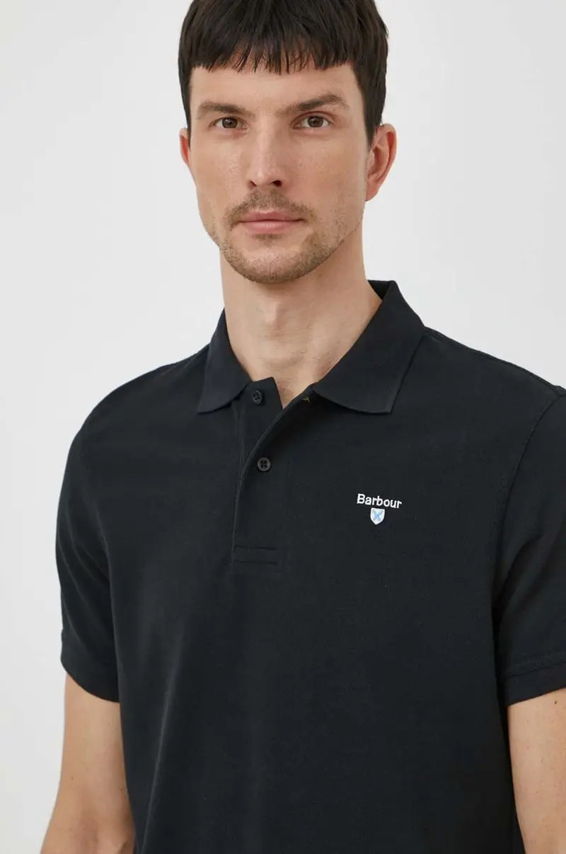 polo in cotone colore nero