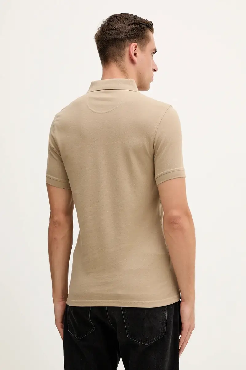polo in cotone ESSENTIALS colore nero MML0358 Beige miniatura 3