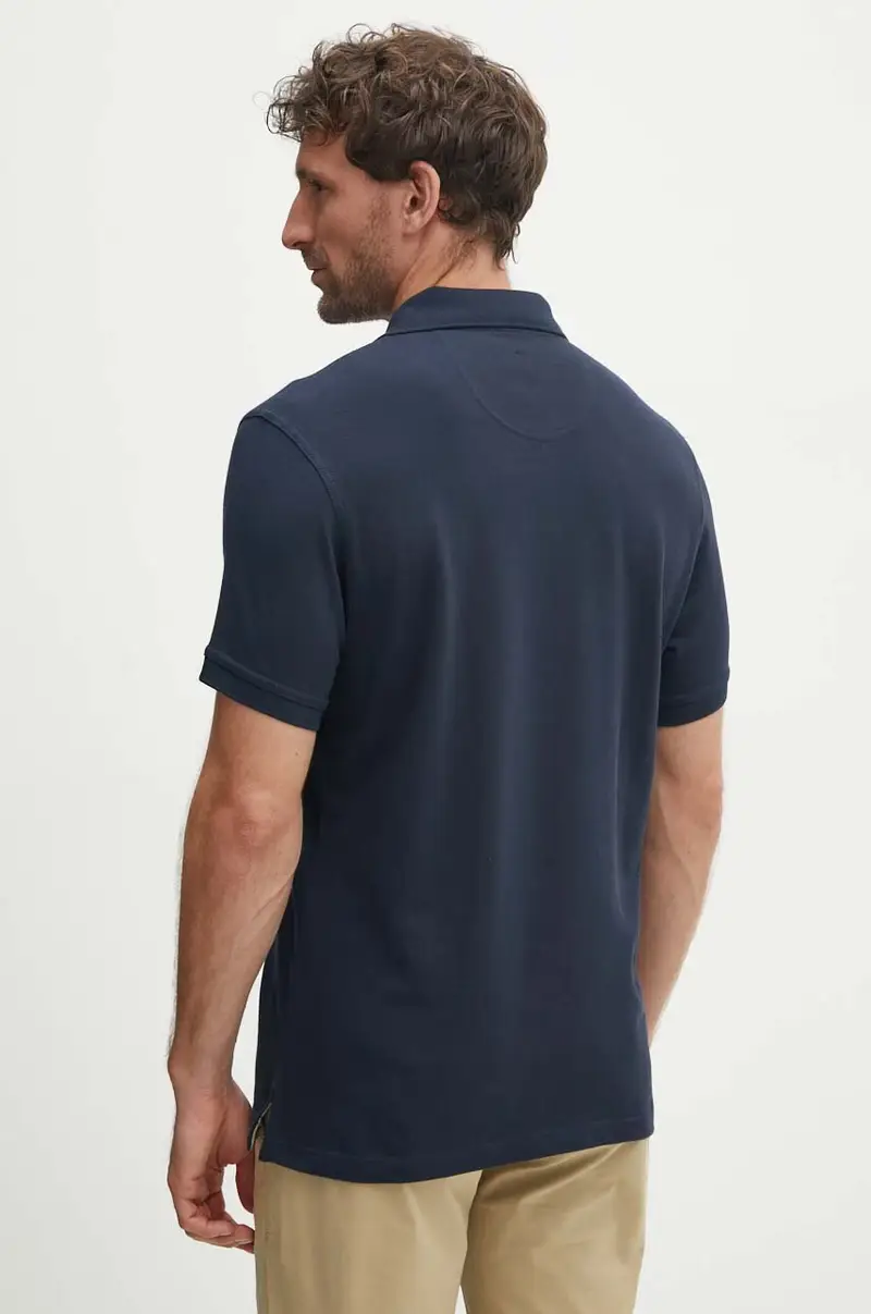 polo in cotone Tartan Pique Polo colore blu navy con applicazione MML0012 miniatura 3