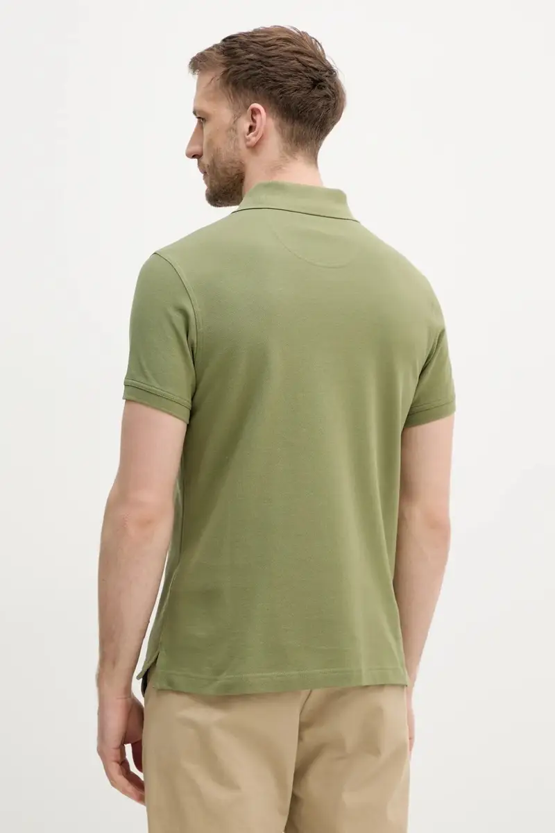polo in cotone Tartan Pique Polo colore verde con applicazione MML0012 miniatura 3