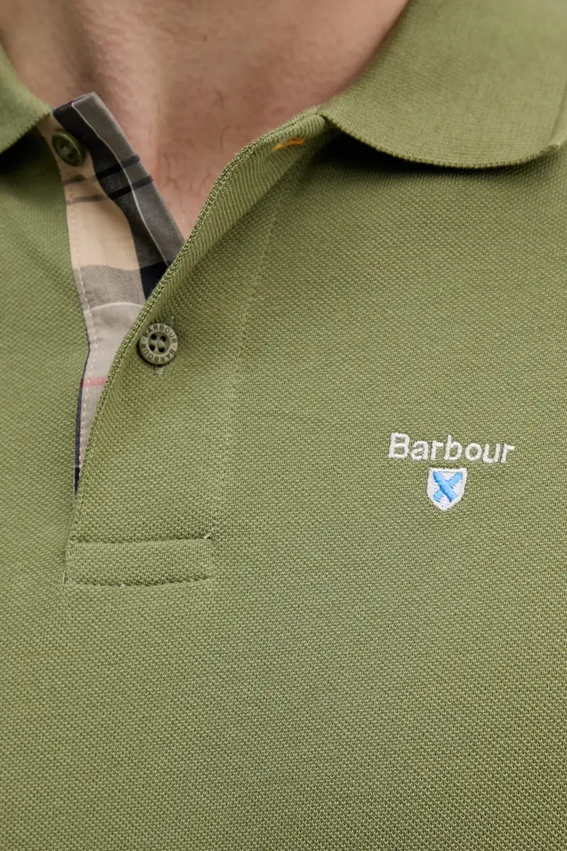 polo in cotone Tartan Pique Polo colore verde con applicazione MML0012 miniatura 5