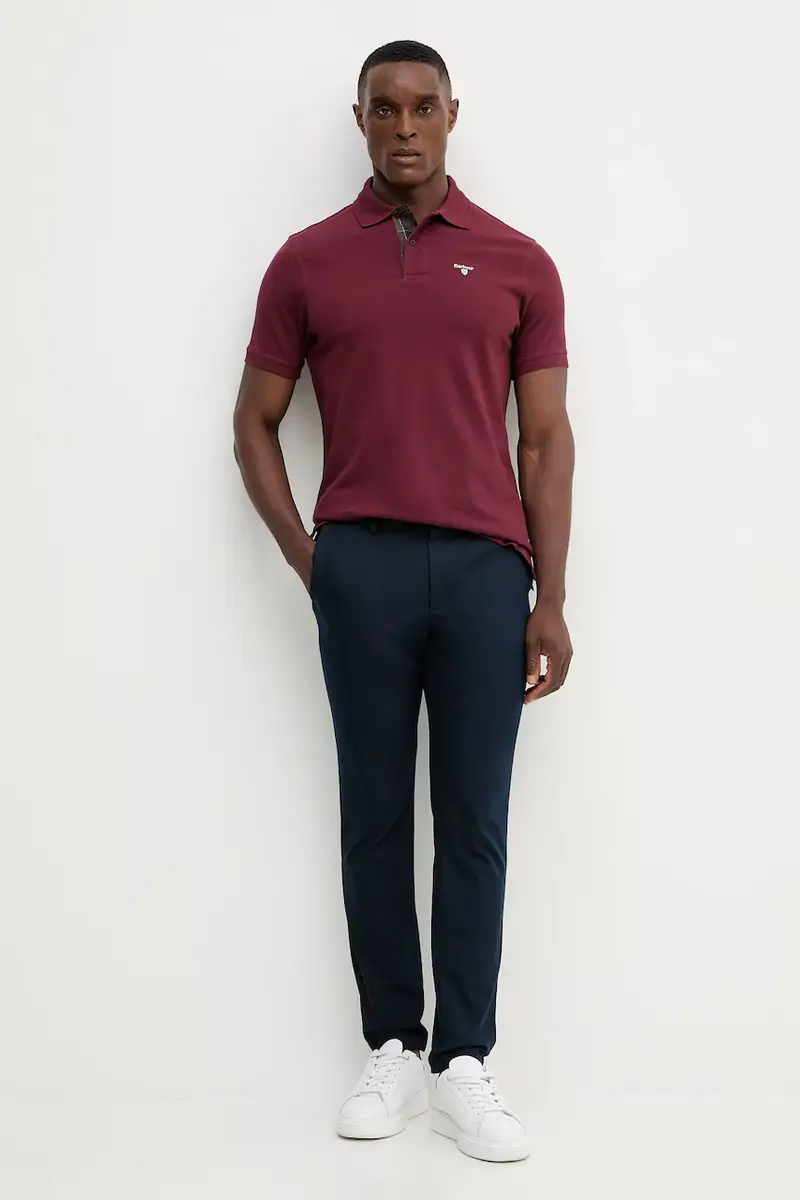 polo in cotone Tartan Pique Polo colore verde con applicazione MML0012 Granata miniatura 2