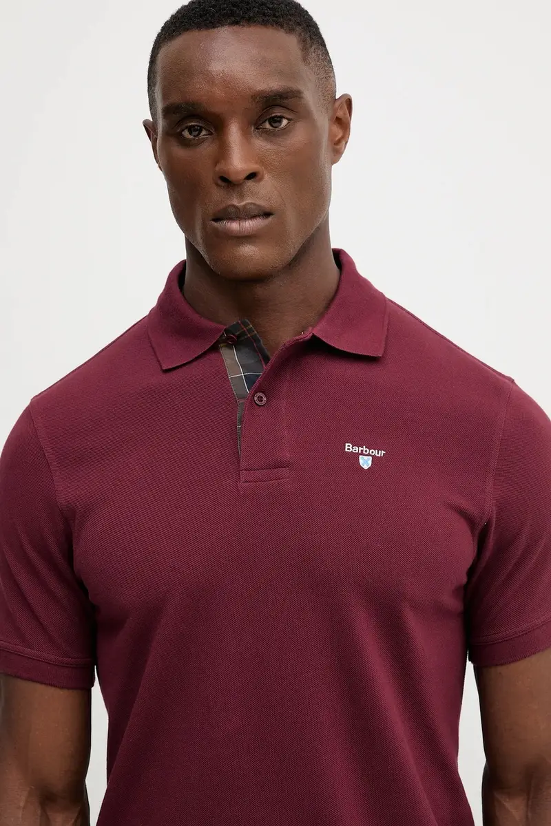 polo in cotone Tartan Pique Polo colore verde con applicazione MML0012 Granata miniatura 4