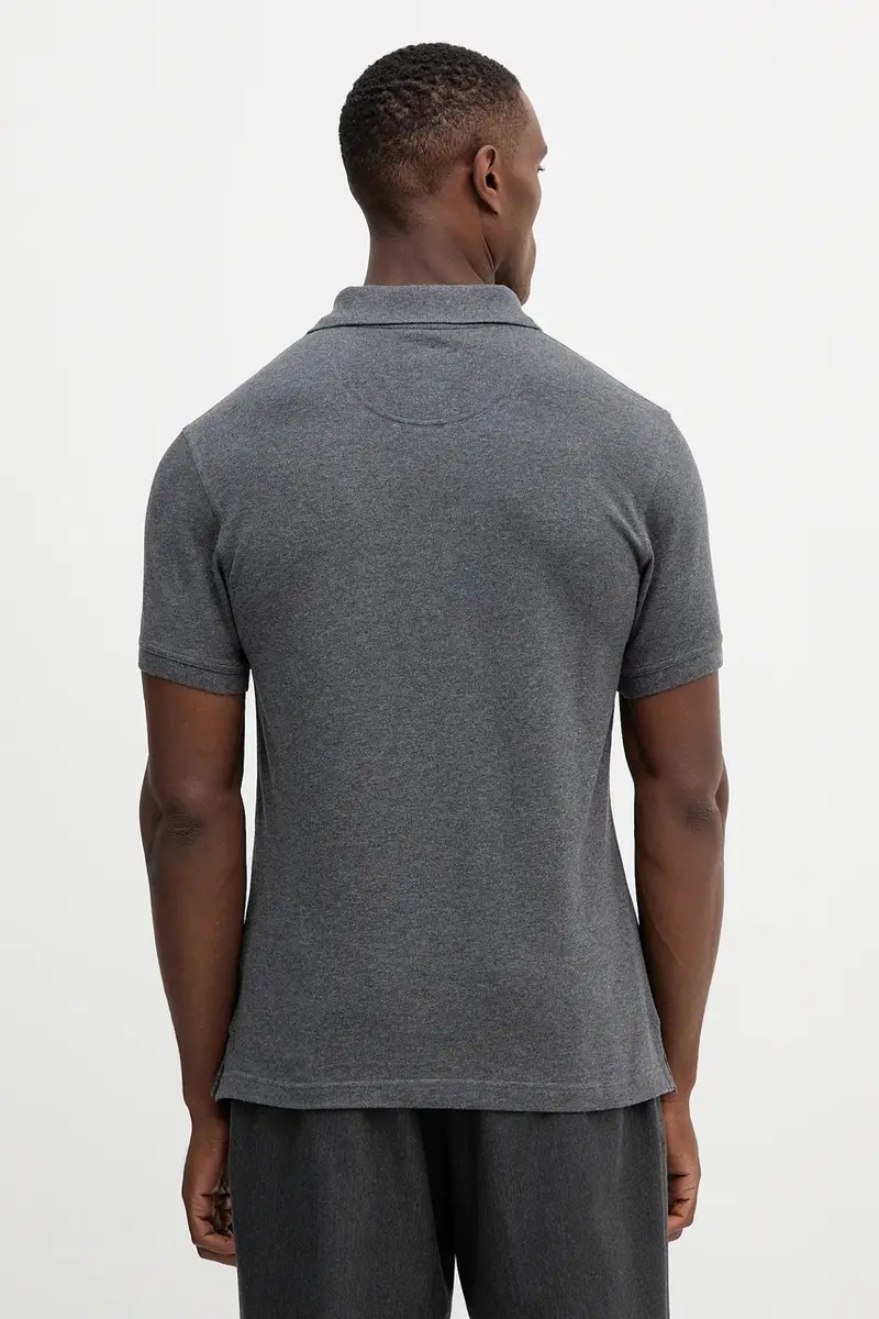 polo in cotone Tartan Pique Polo colore verde con applicazione MML0012 Grigio miniatura 3