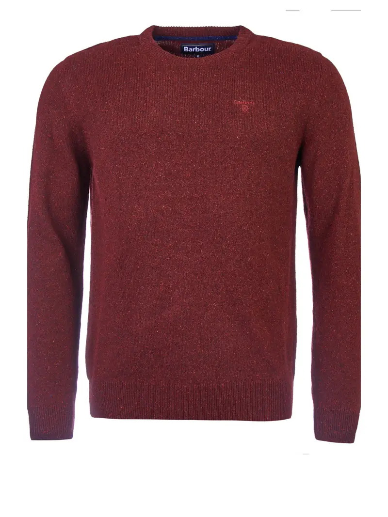 pullover barbour essential tisbury crew da uomo - bordeaux