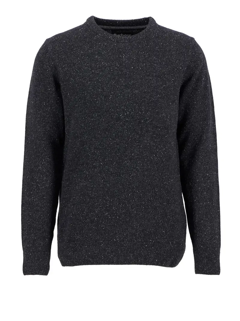 pullover barbour essential tisbury crew da uomo - nero